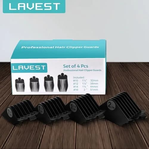 LAVEST Black Clipper Guards Set | 1.25" to 2" Cutting Lengths | 4 Piece Set thumbnail 9