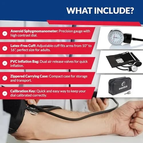Dixie EMS Deluxe Aneroid Sphygmomanometer Blood Pressure Monitor Set 2-Pack Black | Accurate Readings for Home & Professional Use thumbnail 4