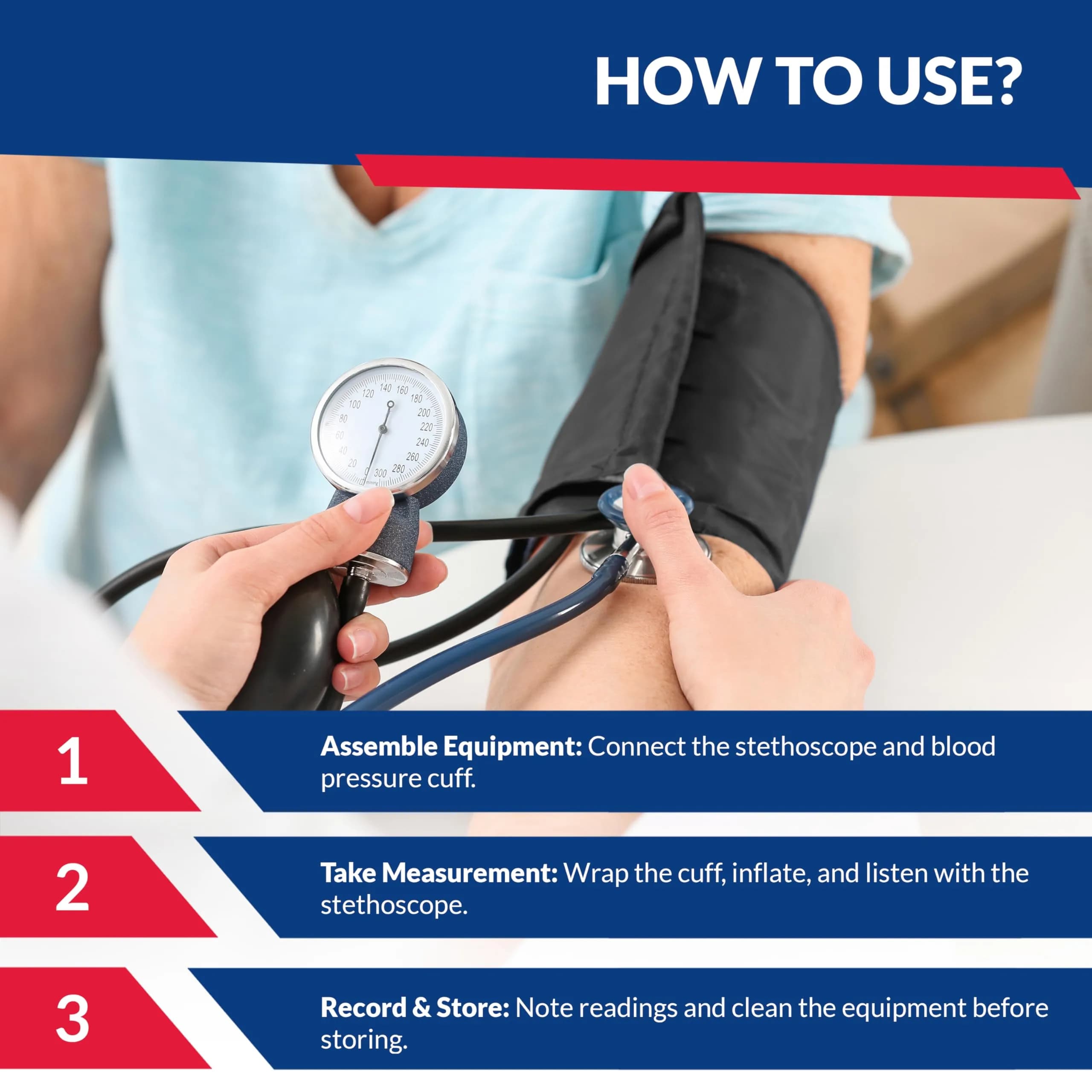 Dixie EMS Deluxe Aneroid Sphygmomanometer Blood Pressure Monitor Set 2-Pack Black | Accurate Readings for Home & Professional Use - view 6