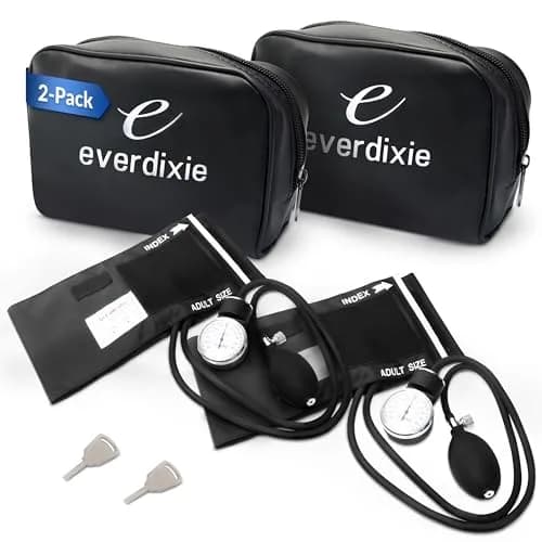 Dixie EMS Deluxe Aneroid Sphygmomanometer Blood Pressure Monitor Set 2-Pack Black | Accurate Readings for Home & Professional Use thumbnail 1