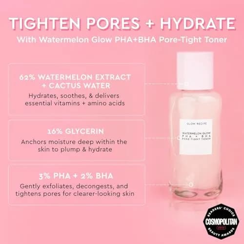 Glow Recipe Watermelon Glow Niacinamide Dew Drops & PHA+BHA Toner Duo | 2 Count (Pack of 1) thumbnail 2