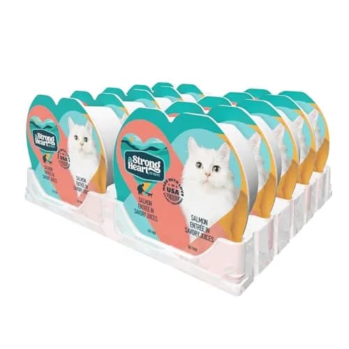 Strongheart Salmon Entrée Split Cups for Adult Cats | Real Salmon & Chicken, Made in USA thumbnail 1