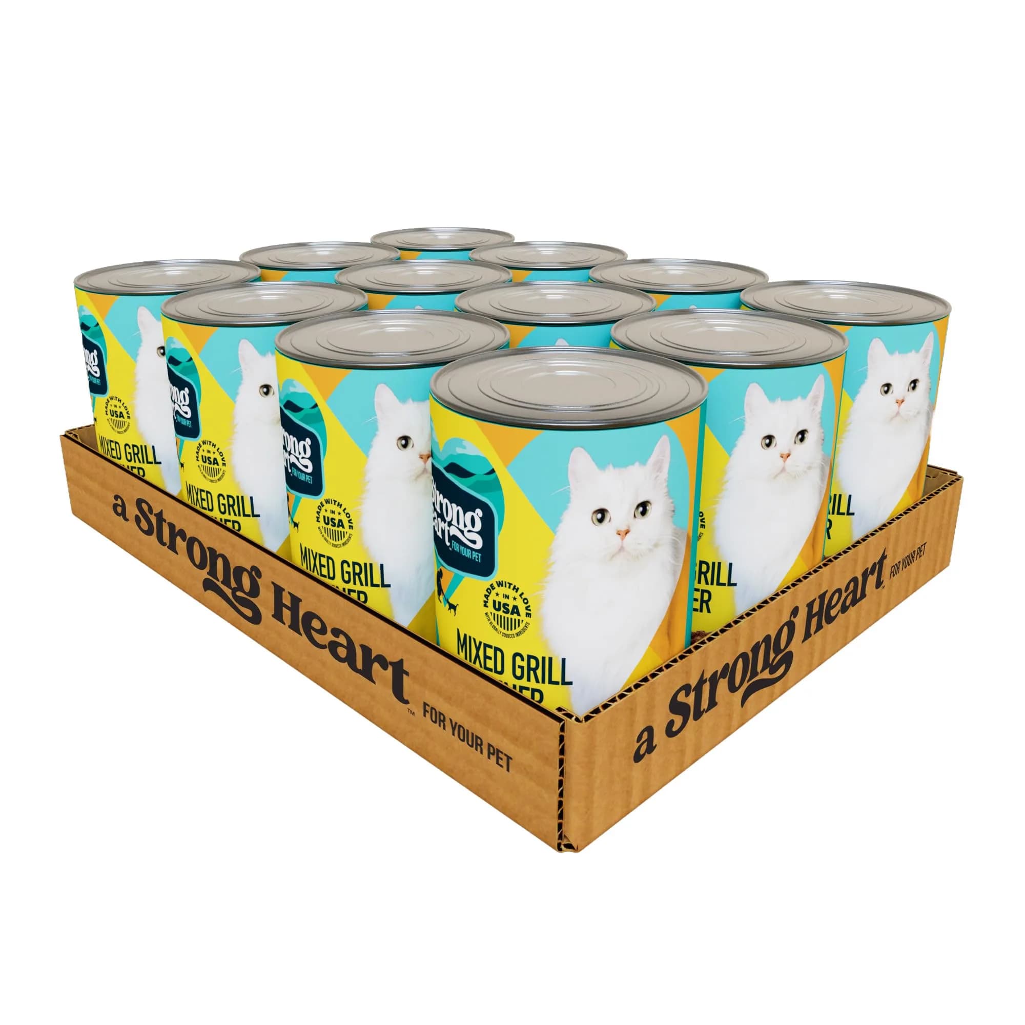 Strongheart Adult Cat Pate, Mixed Grill Dinner, 13.2oz Can | Complete & Balanced for Adult Cats