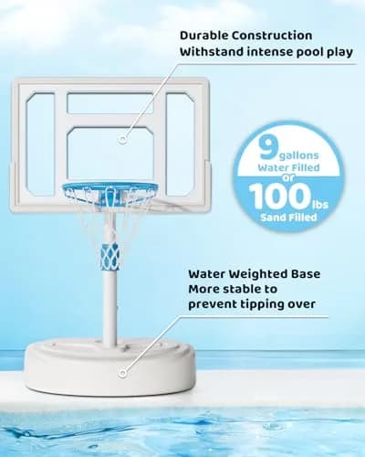 Mayfire Swimming Pool Basketball Hoop 32in | Adjustable Poolside Goal for All Ages thumbnail 4