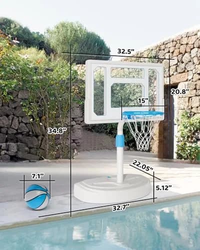 Mayfire Swimming Pool Basketball Hoop 32in | Adjustable Poolside Goal for All Ages thumbnail 6