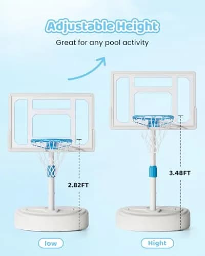 Mayfire Swimming Pool Basketball Hoop 32in | Adjustable Poolside Goal for All Ages thumbnail 2