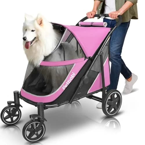 Petbobi Dog Stroller for Large Medium Dogs up to 80 lbs | All Terrain, Foldable & Ventilated thumbnail 1