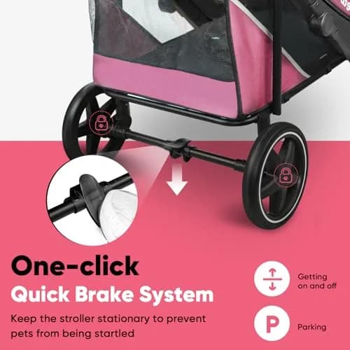 Petbobi Dog Stroller for Large Medium Dogs up to 80 lbs | All Terrain, Foldable & Ventilated thumbnail 4