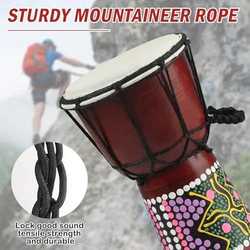 GOGHOST Mini Wood Djembe Drum 11.4cm (4.5'') x 20.3cm (8'') | Authentic African Hand Drum with Goatskin Head thumbnail 7