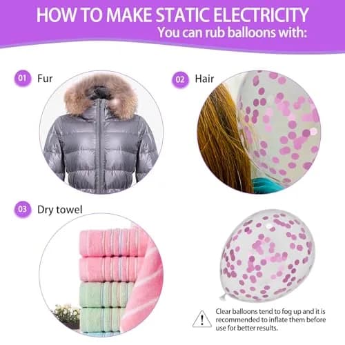 KUULBELA 68Pcs Pink and Purple Balloons 12 Inch Metallic Purple Pink Latex Balloon Confetti Balloons with Ribbons | Party Decorations thumbnail 5