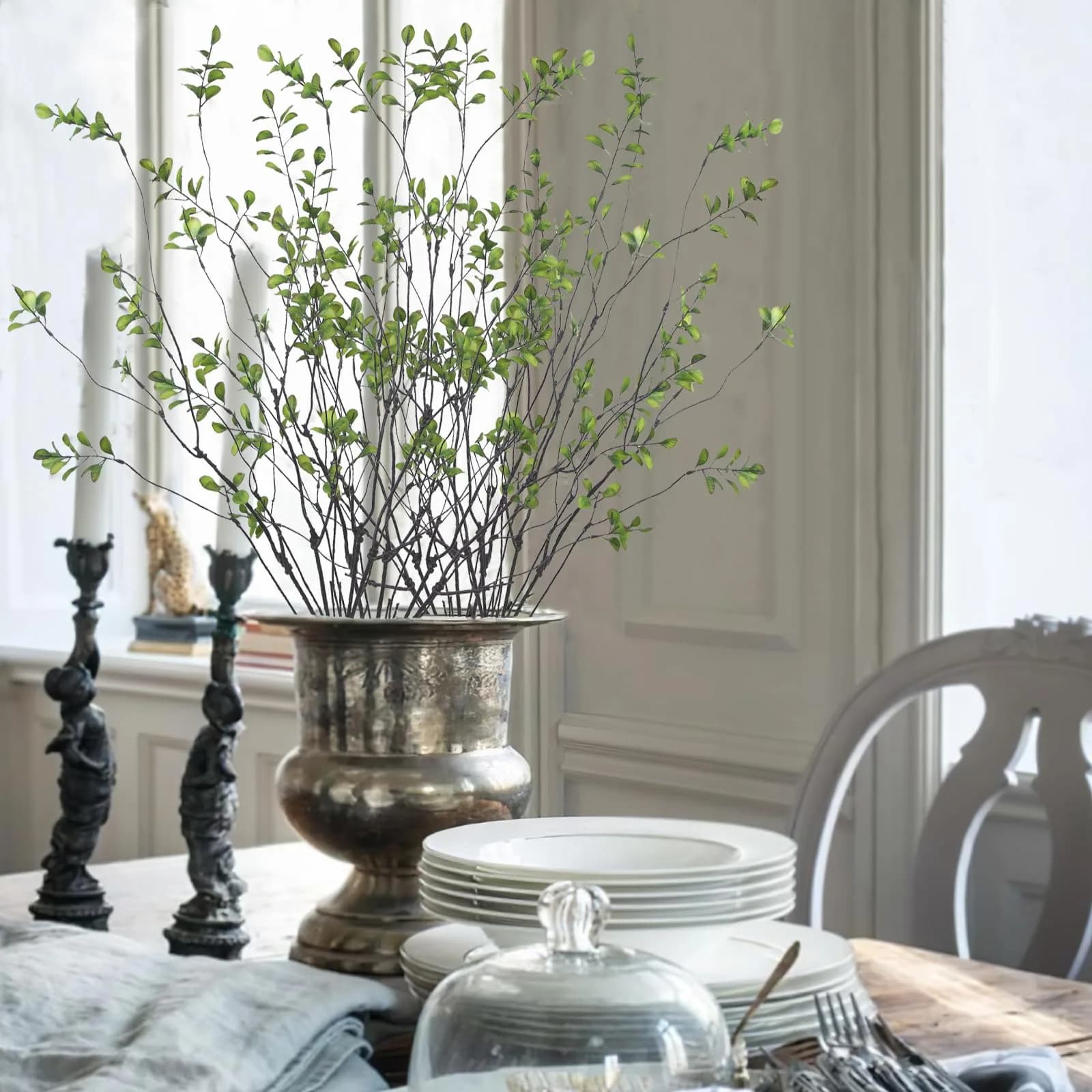 ACRYCS Green Faux Branches 90cm (35.4in) | 4 Pcs Artificial Greenery Stems for Vase Filler - view 4
