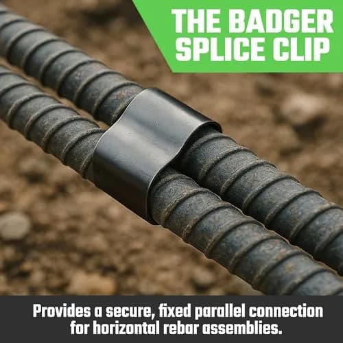 Badger Rebar Products Concrete Rebar Splice Clips 50 Count | Secure Reinforcement, Eliminates Wire Tying thumbnail 2