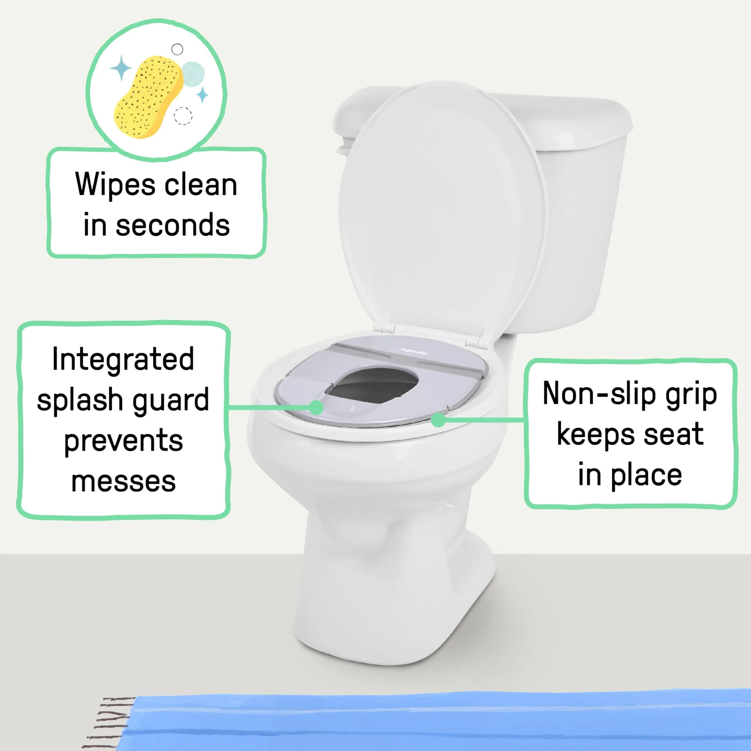 Ingenuity Foldaway Travel Potty Seat with Storage Bag | Portable Toddler Potty for Travel - view 6