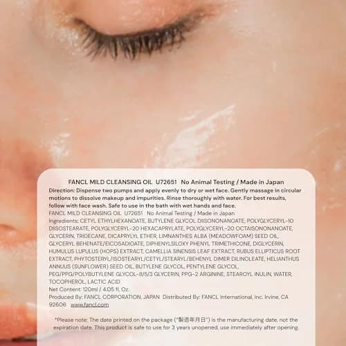 FANCL Mild Cleansing Oil 240ml (8.1 Fl Oz) | Japanese Oil Cleanser for Sensitive Skin thumbnail 6
