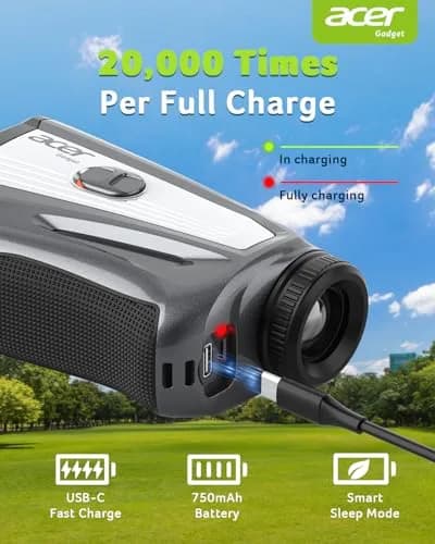 Acer Rangefinder with Slope - 1700 Yards Laser Golf Rangefinder, Rechargeable, 6X Magnification, Flag Locking, Vibration, Waterproof, Gift for Men thumbnail 7