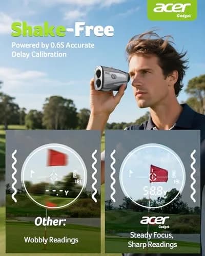 Acer Rangefinder with Slope - 1700 Yards Laser Golf Rangefinder, Rechargeable, 6X Magnification, Flag Locking, Vibration, Waterproof, Gift for Men thumbnail 2