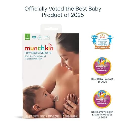 Munchkin Flow 24mm Nipple Shield for Breastfeeding Newborns | See Milk Flow, Comfort Sore Nipples thumbnail 8