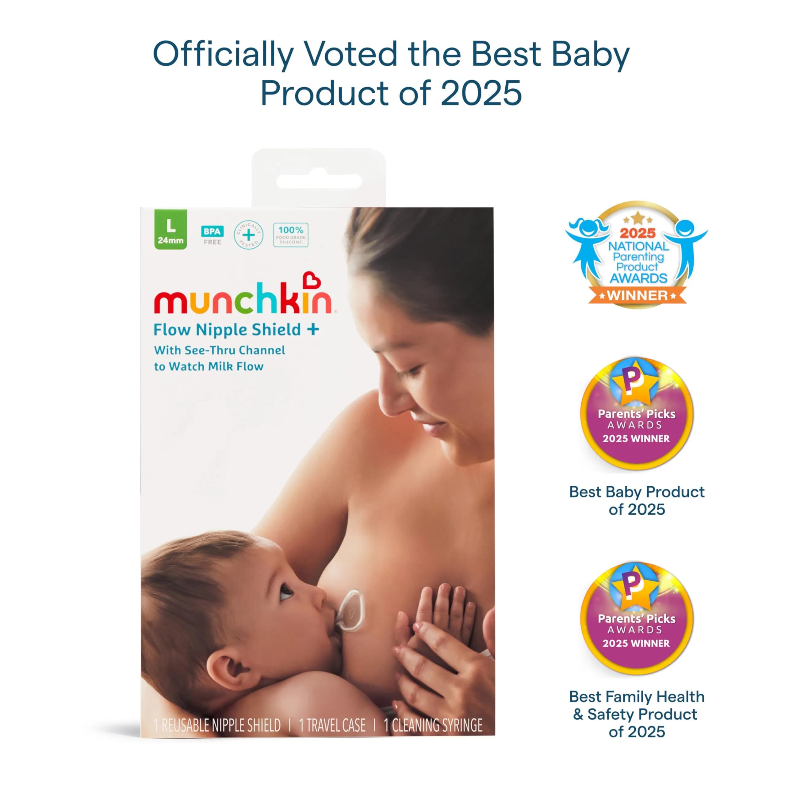 Munchkin Flow 20mm Nipple Shield for Breastfeeding Newborns | See Milk Flow While Nursing - view 8