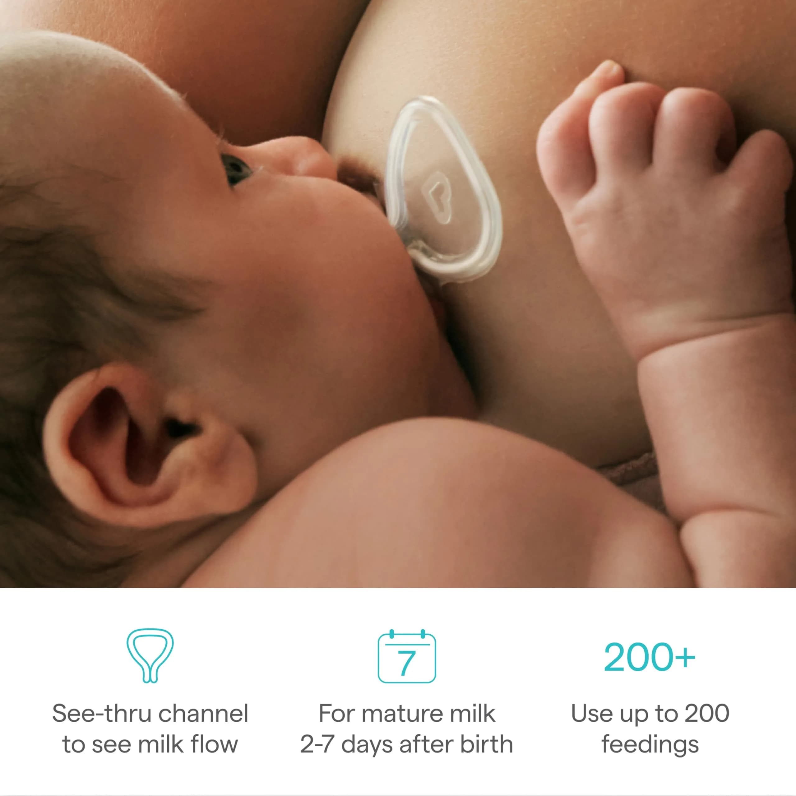 Munchkin Flow 20mm Nipple Shield for Breastfeeding Newborns | See Milk Flow While Nursing - view 2