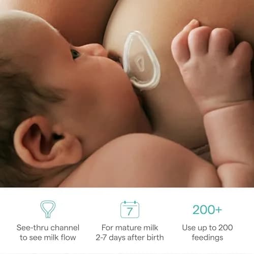Munchkin Flow 20mm Nipple Shield for Breastfeeding Newborns | See Milk Flow While Nursing thumbnail 2