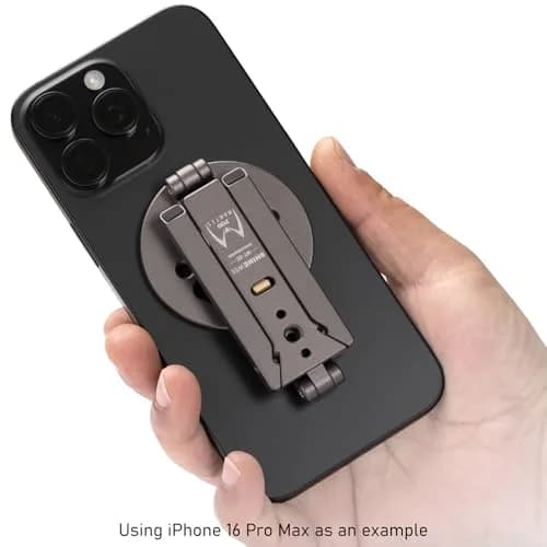 SHINEWEE Magnetic Tripod for iPhone 12-17 | Magsafe Mount with Hook & Cold Shoe (88mm folded, 140mm height) thumbnail 7