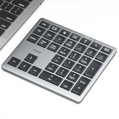 Nulea Wireless Number Pad for Laptop with Bluetooth 5.0 & 2.4G Connection, 34-Key Numeric Keypad with USB-C Charging | Ergonomic Slim Design for Productivity thumbnail 1