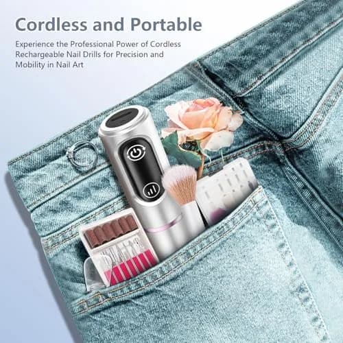 TUOBEO Cordless Nail Drill Electric Nail File Kit, Rechargeable Efile Set with 11 Bits & 56 Bands | 7-Hour Use, 20,000 RPM thumbnail 7