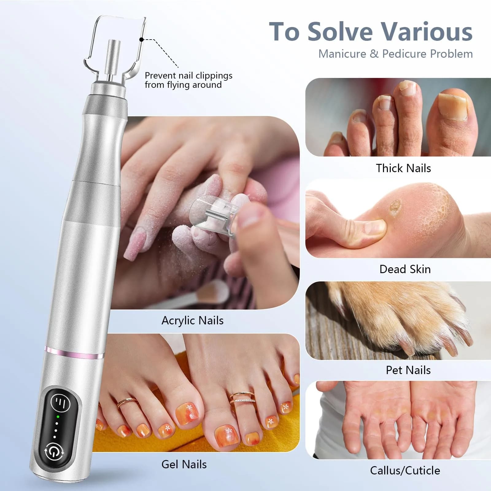 TUOBEO Cordless Nail Drill Kit Silver | Rechargeable Efile for Acrylic & Gel Nails - view 4