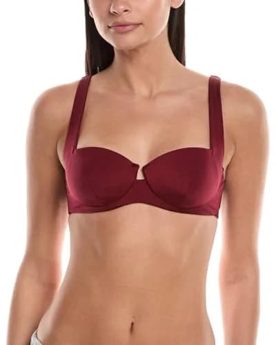 Onia Danica Bikini Top Large Red | Padded Underwire, Notched Bridge, Fully Lined thumbnail 1