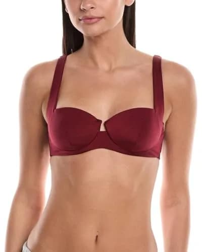 Onia Danica Bikini Top Large Red | Padded Underwire, Notched Bridge, Fully Lined thumbnail 3