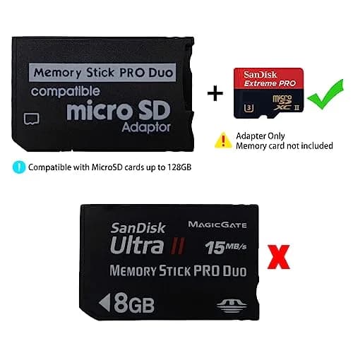 Funturbo Micro SD to Memory Stick PRO Duo Adapter 2-Pack | Compatible with PSP, Camera, Handycam thumbnail 4