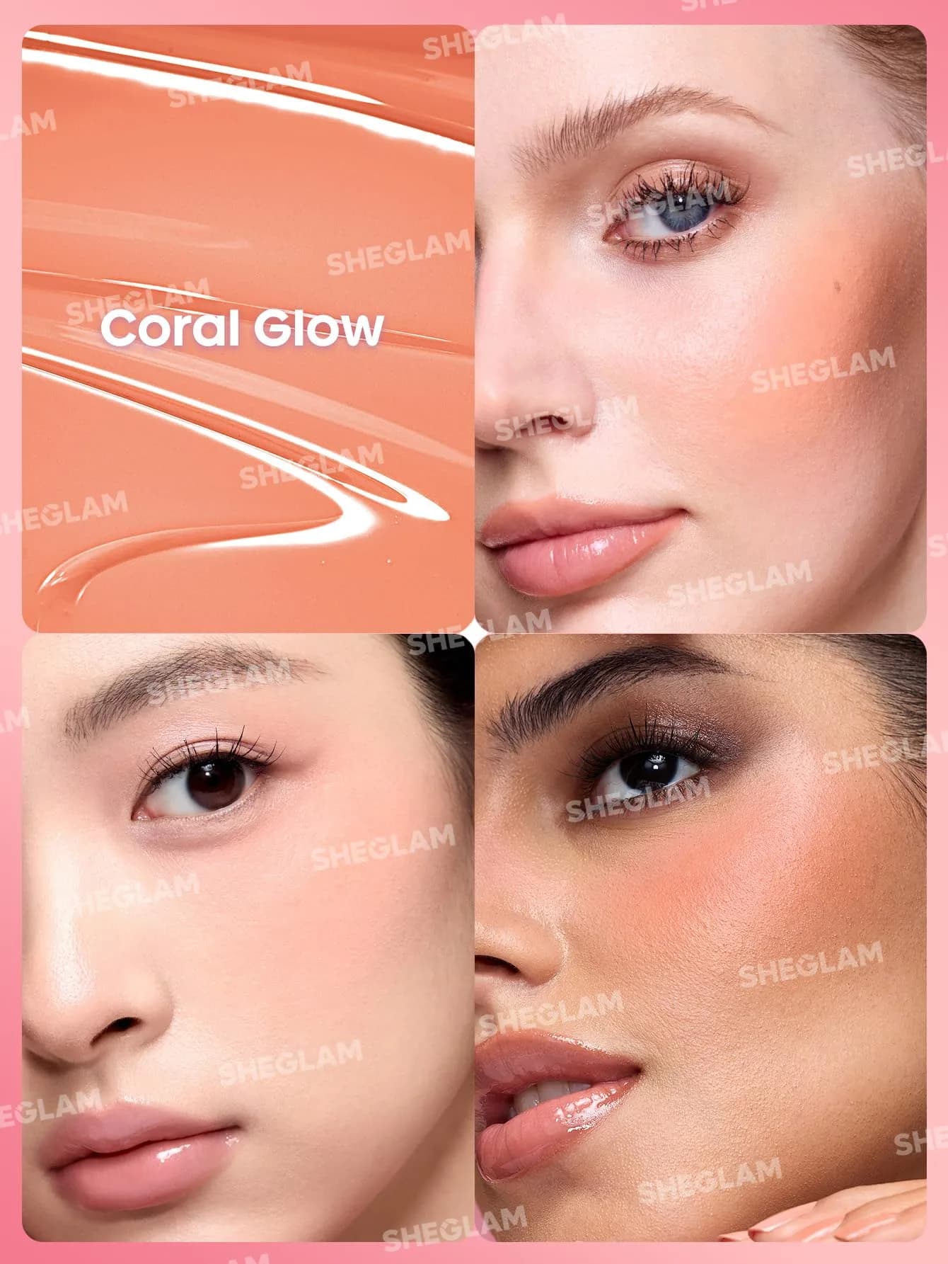 SHEGLAM Color Bloom Liquid Blush - Coral Glow Matte Finish 5.2ml | Hydrating Gel-Cream - view 3