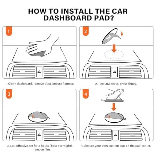APPS2Car 3M Adhesive Pads 2pcs 70mm Round & 6pcs 35mm (2.9in x 2.9in) | Secure Mounts for Car Phone Holders & GPS thumbnail 4