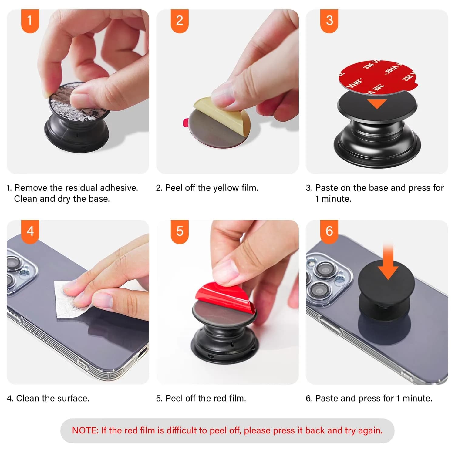 APPS2Car 3M Adhesive Pads 2pcs 70mm Round & 6pcs 35mm (2.9in x 2.9in) | Secure Mounts for Car Phone Holders & GPS - view 6