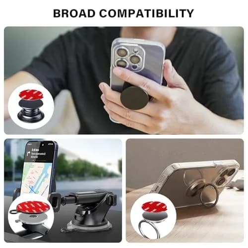APPS2Car 3M Adhesive Pads 2pcs 70mm Round & 6pcs 35mm (2.9in x 2.9in) | Secure Mounts for Car Phone Holders & GPS thumbnail 7