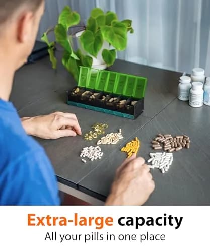 BEXEEN Extra Large Pill Organizer XXL Pill Box 7 Day | 14 Compartments (7 Day/Night) thumbnail 4