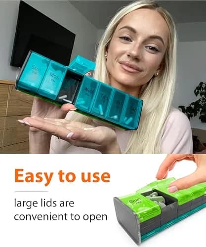 BEXEEN Extra Large Pill Organizer XXL Pill Box 7 Day | 14 Compartments (7 Day/Night) thumbnail 7