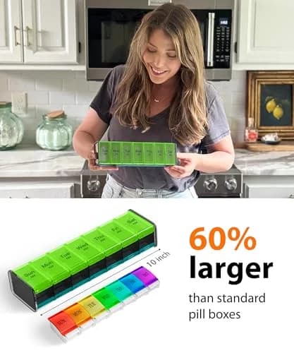 BEXEEN Extra Large Pill Organizer XXL Pill Box 7 Day | 14 Compartments (7 Day/Night) thumbnail 2