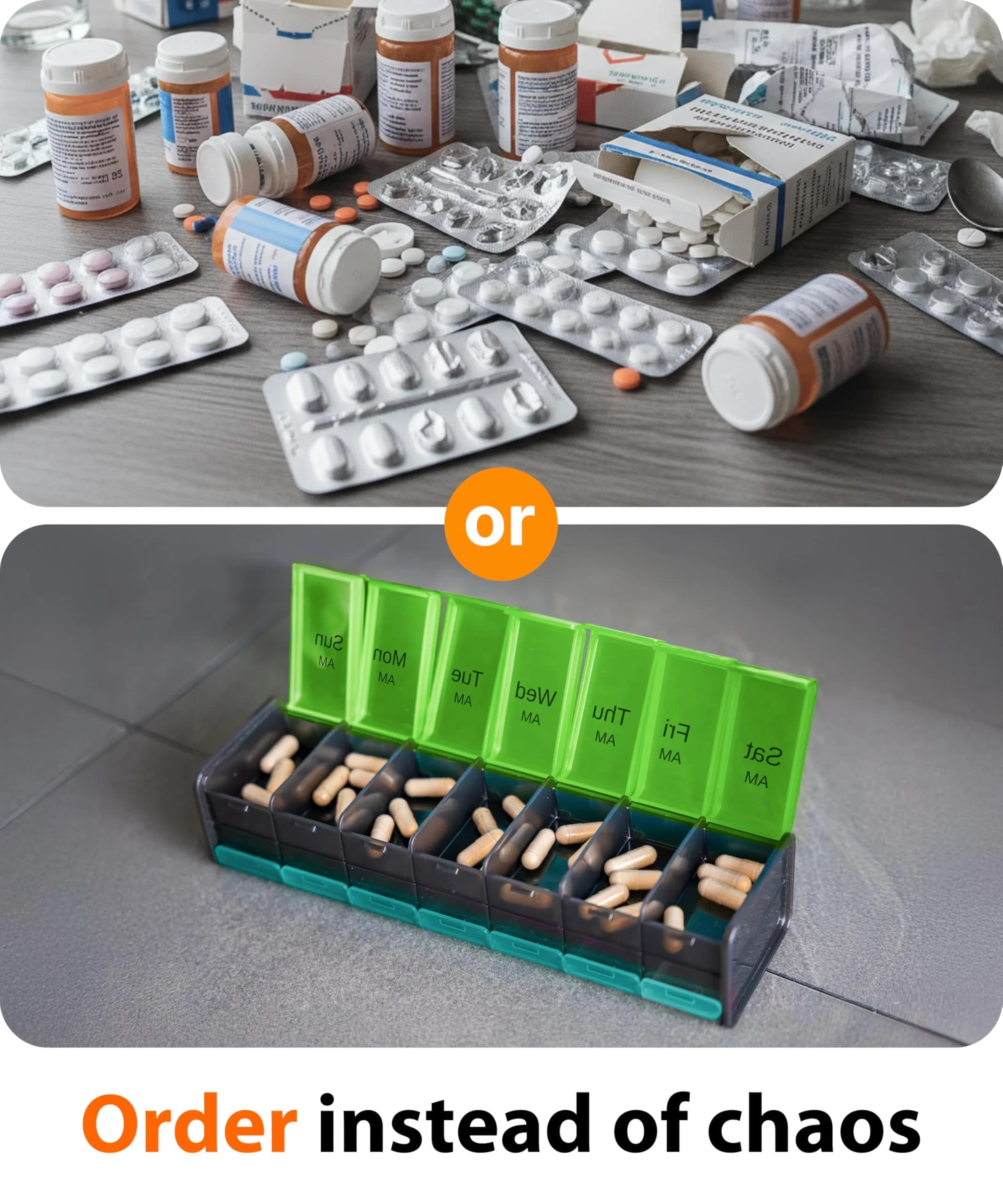 BEXEEN Extra Large Pill Organizer XXL Pill Box 7 Day | 14 Compartments (7 Day/Night) - view 3
