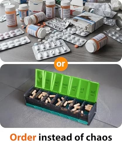 BEXEEN Extra Large Pill Organizer XXL Pill Box 7 Day | 14 Compartments (7 Day/Night) thumbnail 3