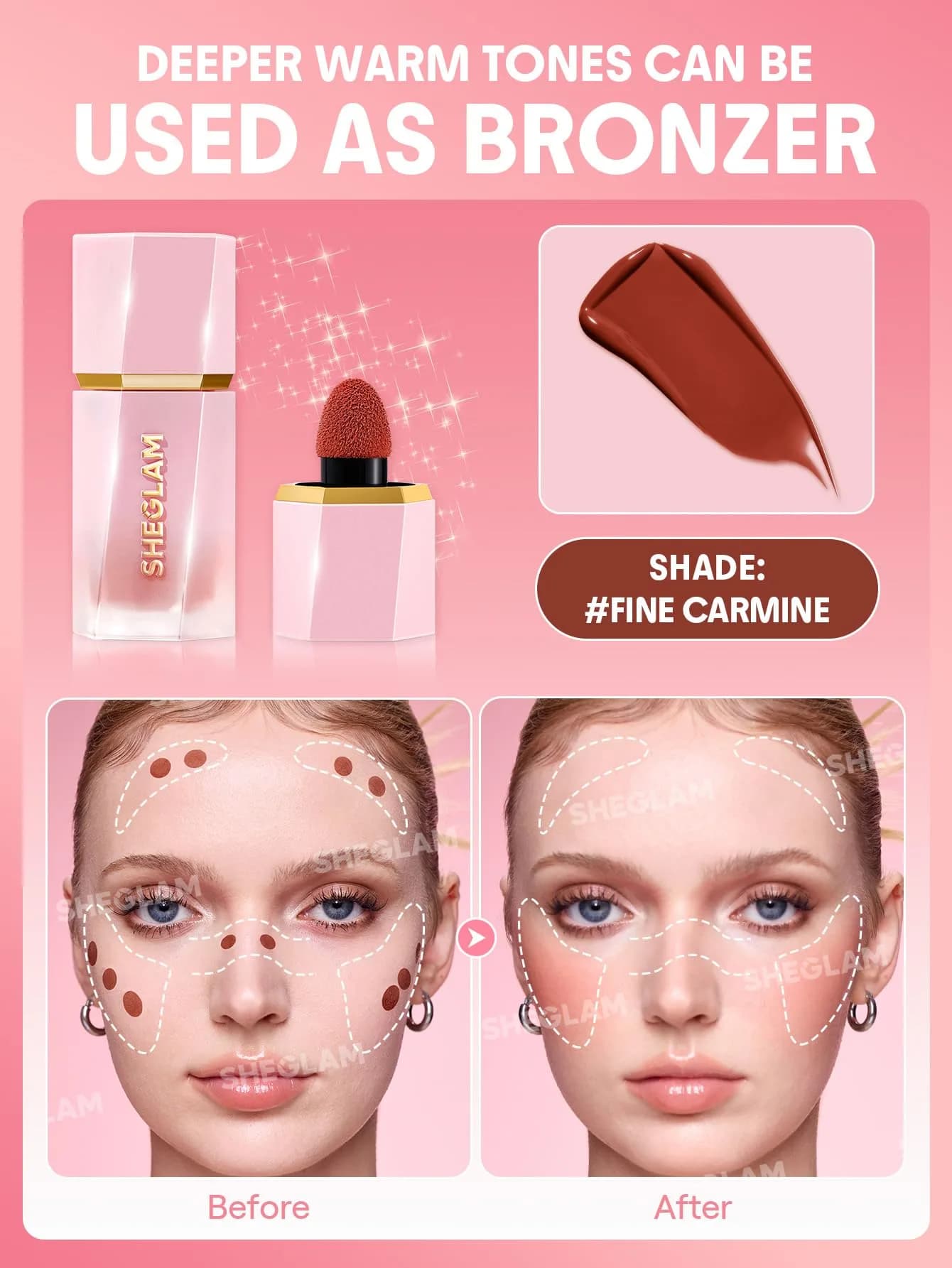 SHEGLAM Color Bloom Liquid Blush - Fine Carmine | Matte Finish, Hydrating Gel-Cream - view 2