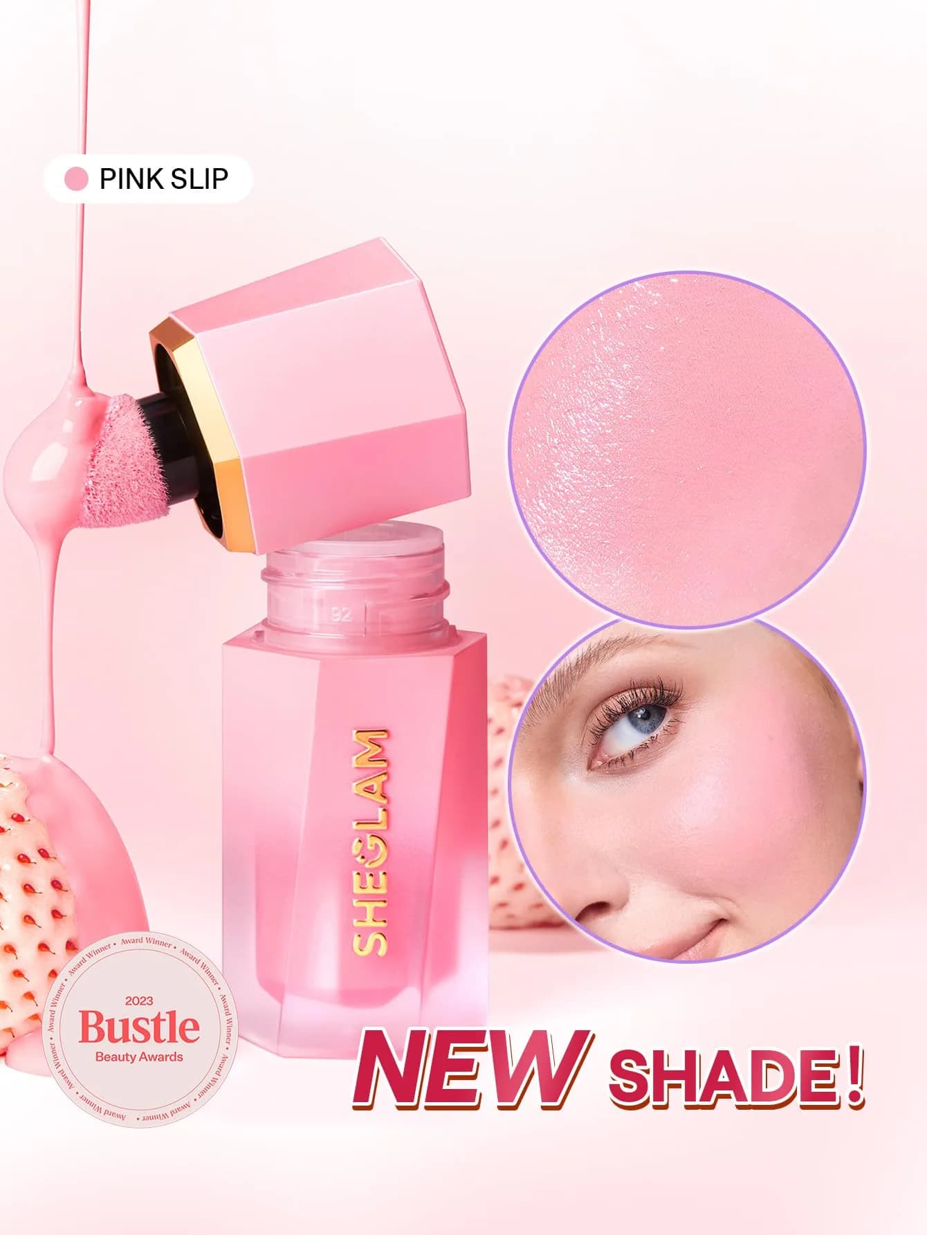 SHEGLAM Color Bloom Liquid Blush - 007 Pink Slip | Matte Finish, Hydrating Gel-Cream - view 2