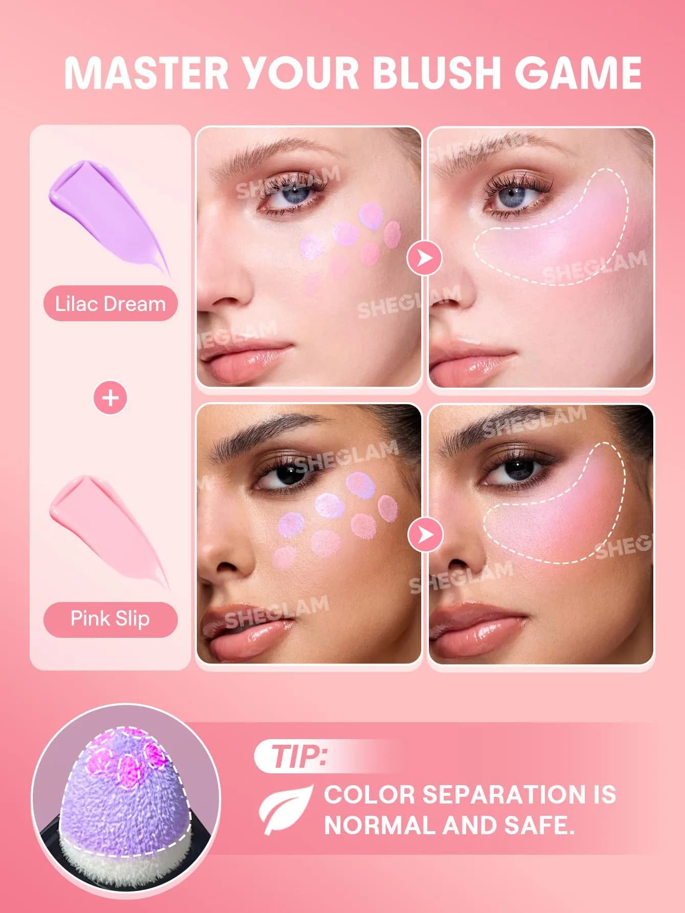 SHEGLAM Color Bloom Liquid Blush - Lilac Dream | Matte Finish, Hydrating Gel-Cream - view 2