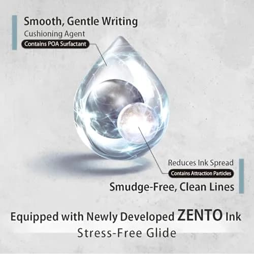 Uniball ZENTO Flow Model Ballpoint Pen 0.38mm Black, Stylus Touch Pen | Smooth Ink Flow thumbnail 4