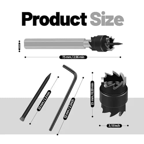 NAKAO 16 Pcs Spot Weld Cutter Set 3/8" (9.5mm) Double Sided HSS Metalworking Drill Bits | Precision Hole Cutter for Sheet Metal thumbnail 5