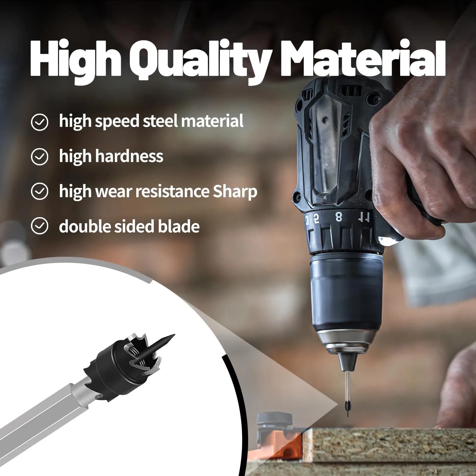 NAKAO 16 Pcs Spot Weld Cutter Set Double Sided 3/8" (9.5mm) HSS Drill Bits - view 2