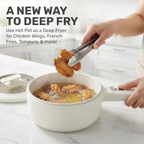 CERAMAX PRO 1.5L Electric Hot Pot with Lid & Steamer | Compact, Non-Toxic Ceramic, Rapid Heating thumbnail 7