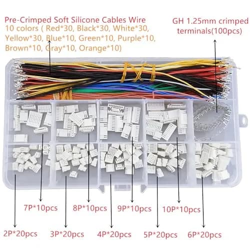 ZSDZFYLLK GH1.25 Connectors & Silicone Cables Kit | Compatible with Pixhawk4 Flight Controller, 15cm Wires thumbnail 2