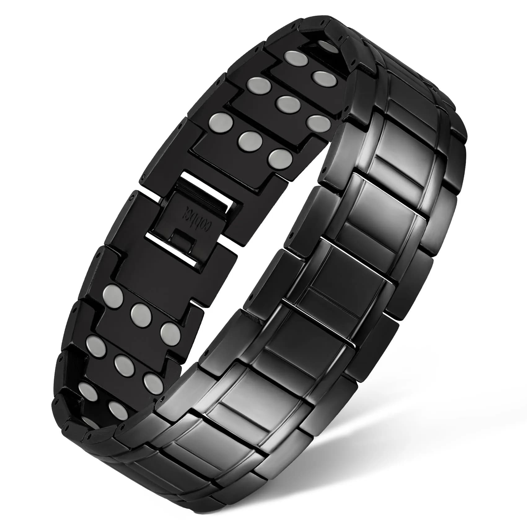 Feraco Pure Copper Magnetic Bracelet for Men - Classic Black, 23cm (9.06 inches) - main product image