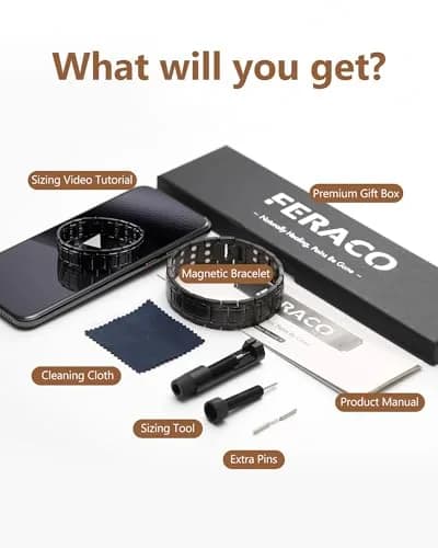 Feraco Pure Copper Magnetic Bracelet for Men | 23 cm (9.05 inches) thumbnail 6